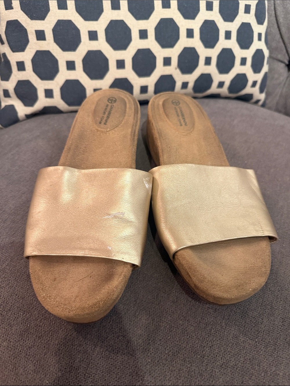Giani Bernini Metallic Rose Gold Slide Sandals